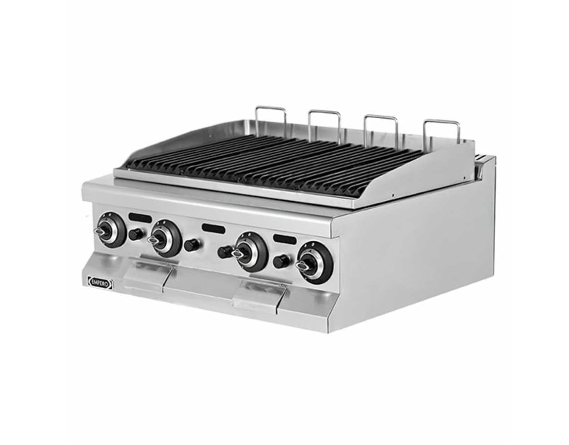 Gratar dublu cu roca vulcanica de banc gaz serie 600 3 - Echipamente Horeca Gratar dublu cu roca vulcanica de banc gaz serie 600
