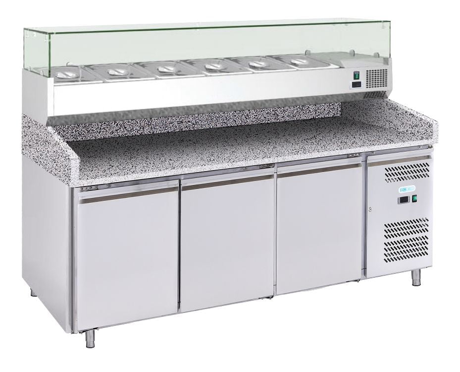 Banc pizza 3 usi fara vitrina ingrediente 3 - Echipamente Horeca Banc pizza 3 usi fara vitrina ingrediente