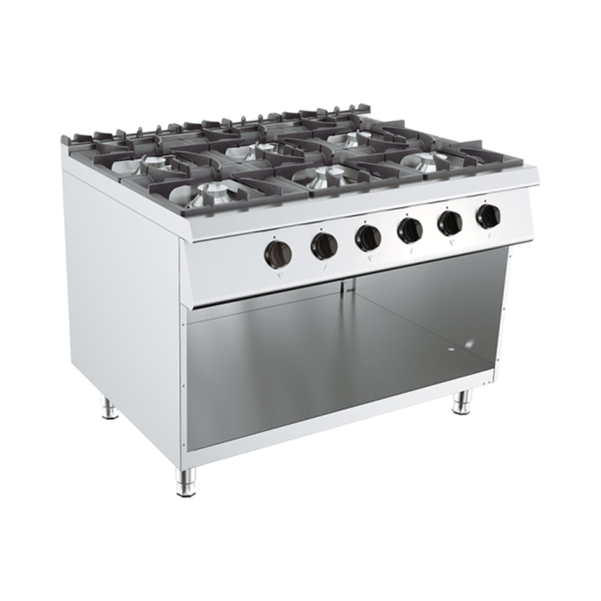 Masina de gatit 6 ochiuri cu suport deschis linia 900 3 - Echipamente Horeca Masina de gatit 6 ochiuri cu suport deschis linia 900