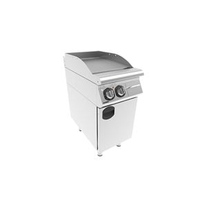 Fry-top simplu striat electric cu suport inchis