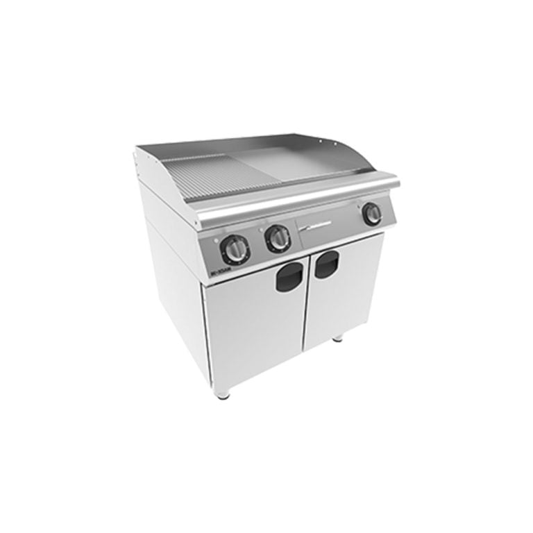 Fry-top mixt striat electric cu  suport inchis