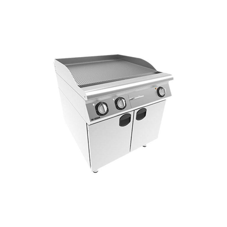 Fry-top dublu striat electric cu  suport inchis